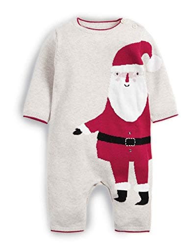 Image of Katies Playpen - Baby Best Buys Mamas & Papas Knitted All In One Christmas Santa Claus Footless Romper 100% Cotton - Newborn