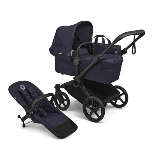 Image of Bugaboo Donkey 6 Single Pushchair, Convertible to Double and Twin Stroller, Pram for Newborn and Toddler, Double Storage Space & Side Basket, Easy to Maneuver One Hand Steering, Deep Indigo