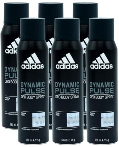 Image of 6 x 150ml Adidas 48H Enduring Fresh & Woody Fragrance Deodorant Spray - Dynamic Pulse