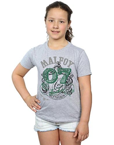 Image of Harry Potter Girls Draco Malfoy Seeker T-Shirt 9-11 Years Sport Grey