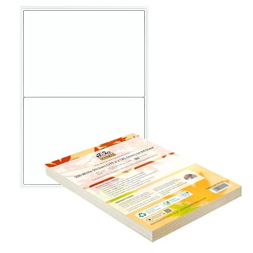 Image of Double Dragon 100 Sheets Pack A4 Self-Adhesive Address Labels, 2 Per Sheet, 200 Labels, 199.6 x 143.5mm
