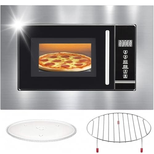 Image of MoraRise 20L Built-in Microwave and Grill Combination | 800W Power, 5 Levels | Integrated Digital Touch Control Microwave Oven with Defrost, Auto-Cook & Child Lock | Stainless Steel (Sliver, 20L)