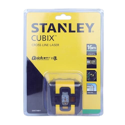 Image of Stanley Cubix Cross Line Green Beam Laser Level STHT77499-1, Yellow/Black