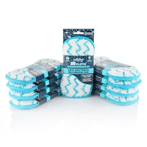 Image of Minky M Cloth Anti-Bacterial Bathroom Cleaning Pad - 9 Pack, Anti-Bacterial Protection, High Density Microfibre With Non-Scratch Technology, Dual Sided For Powerful & Effective Cleaning