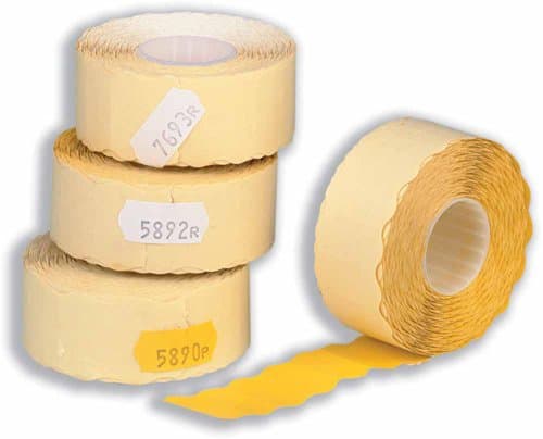 Image of Avery Labels for Labelling Gun 1-Line Removable Yellow 12x26mm 1500 per Roll Ref YR1226 [Pack of 10]