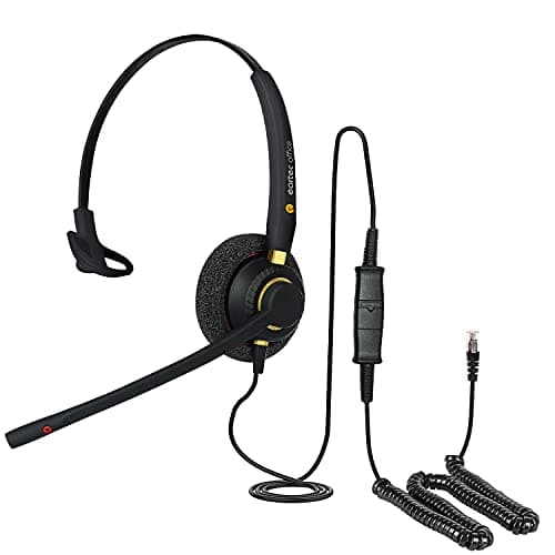 Image of Headset for Avaya 1608 1608i 1616 1616i 9608 9608G 9610 9610G 9611 9611G IP Phones Home Office or Call Centre Great Headset with Noise Cancelling Mic - EAR510 + QD009