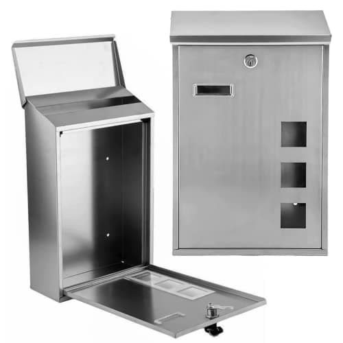 Image of Stainless Steel Outdoor Wall Mounted Mail Box Lockable Letter Post Box