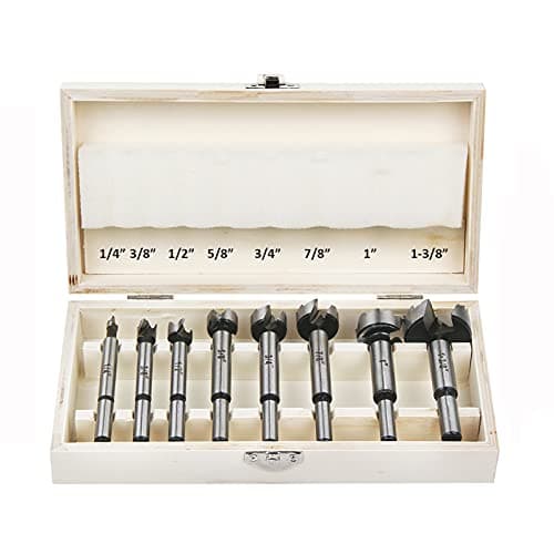 Image of Forstner Bit Set 8Pcs - HPHOPE Forstner Bits for Wood, Wood Drilling with Storage Case