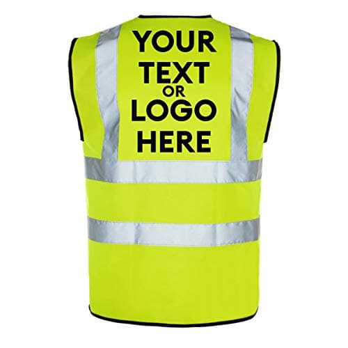 Image of The World Of Wall Art Personalised Printed Reflective Hi-Vis High-Viz Visibility Safety Vest/Waistcoat Customised (Medium)