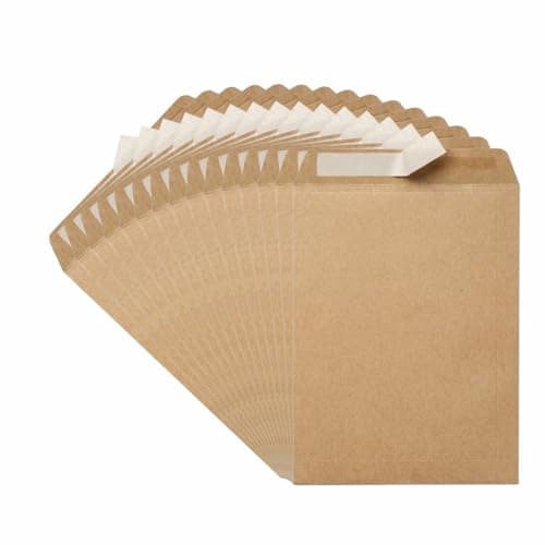 Image of C4 Manila Envelopes 12 Pack Brown A4 Self Seal 80 GSM Peel and Seal Large Letter Envelopes for Documents Photos Office and Home Mailing