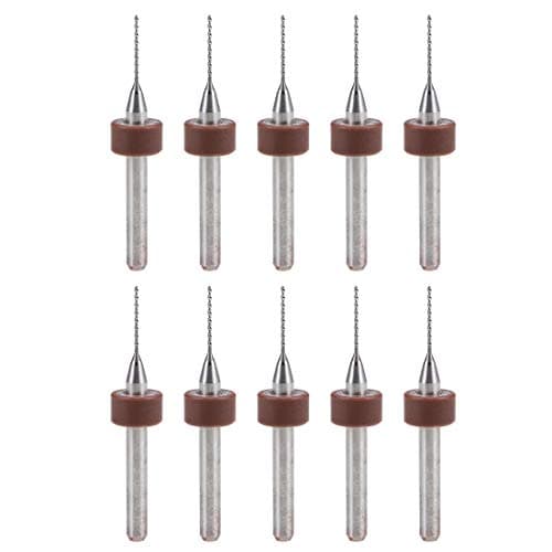 Image of sourcing map PCB Drill Bits 0.6mm Tungsten Carbide Rotary Tool Jewelry CNC Engraving Print Circuit Board Micro Drill Bits 1/8 Inch Shank 10 Pcs