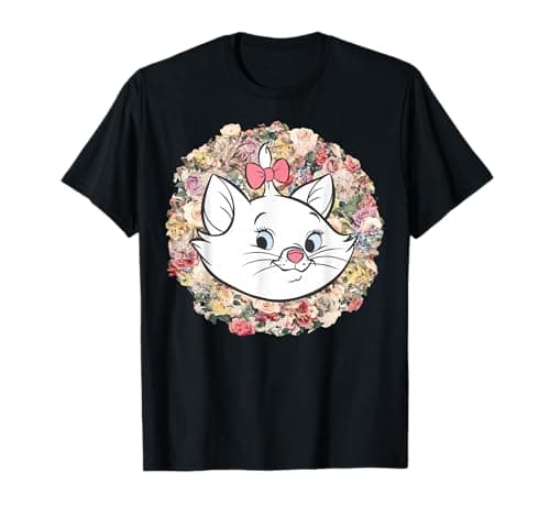Image of Disney The Aristocats Marie Floral Portrait T-Shirt
