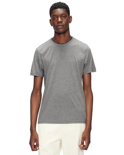 Image of Ted Baker London Mens Helpa Short Sleeve T Shirt in Grey Marl Size 5 - UK Size 42 - Extra Large