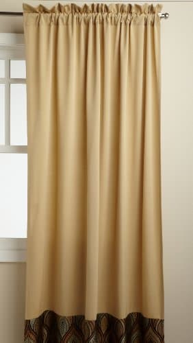 Image of Lorraine Home Fashions Plumage 53-inch x 84-inch Tailored Panel, Gold