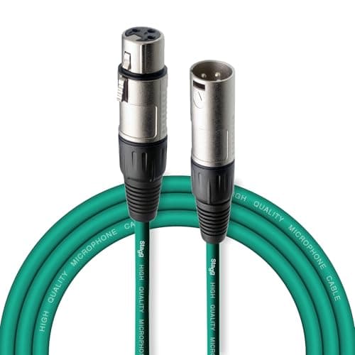 Image of Stagg SMC3 CGR 3 m XLR to XLR Microphone Cable, Green