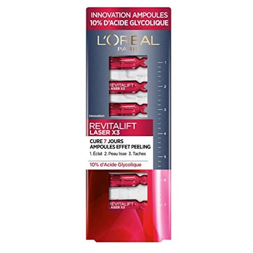 Image of L'Oréal Paris - Peeling Effect Ampoules - 7 Day Anti-Aging Treatment - Anti-Stain & Smoothing - New Skin Effect in 7 Days - With Glycolic Acid - Revitalift Laser X3 - 7x 1ml