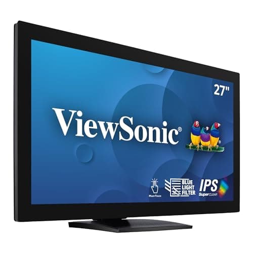 Image of ViewSonic TD2760 27 Inch Full HD 10-Point Touch Monitor with RS232, VGA, HDMI, DisplayPort, Adjustable Stand, Eye Care for Remote Collaboration
