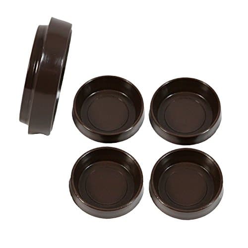 Image of 4 8 12 Brown Castor Cups Chair Carpet Furniture Floor Protectors Wood Laminate - Diameter : 60mm - Pack Size : 8