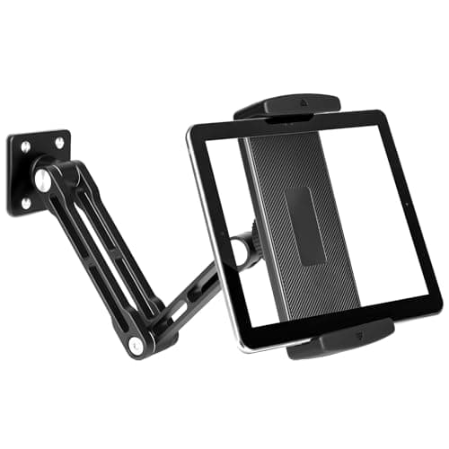 Image of HOTUT Tablet Wall Mount Holder,Aluminium Extendable iPad Wall Holder,360°Rotating Adjustable,Foldable Tablet Stand for Bed,Adjustable for iPad Air/Mini Samsung Galaxy 4.7"-12.9"