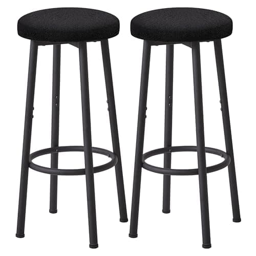 Image of YMYNY 67 cm Bar Stools Set of 2, Black Breakfast Barstools, Kitchen Bar Stool Chairs with Metal Leg for Kitchen Island Counter Breakfast Bars Living Room Party, HBS515B