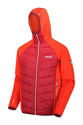Image of Regatta Men's Andreson IV Hybrid Hood, Lightweight, Water-Repellent and Insulated, Stretch Quilted Jackets, Burnt Salmon/Delhi Red, M