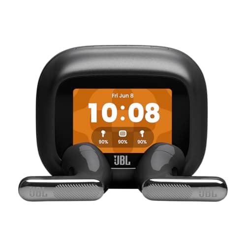 Image of JBL Live Flex 4, True Wireless Earbud Headphones with Bluetooth, 50h Battery Life, Adaptive Noise Cancelling, JBL Signature Sound, IP54 Waterproof, Smart‑Charging Case, Black