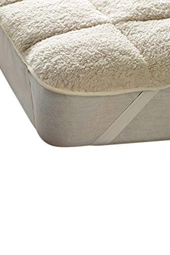 Image of "Sherpa" DEEP PILE Double Size, Teddy Bear Fleece Fleecy Underblanket Mattress Topper Protector Under Blanket / Fully Reversible
