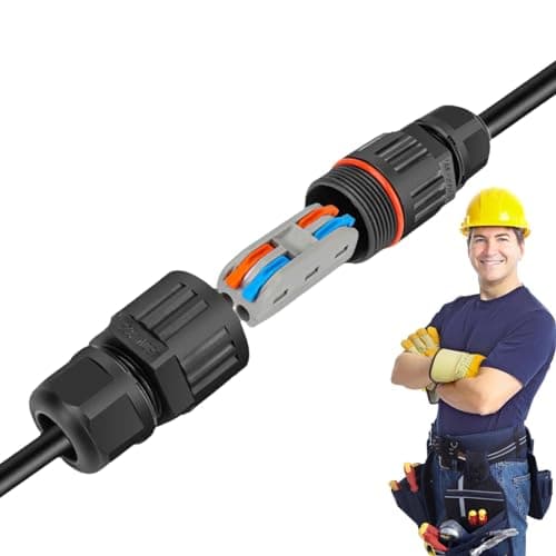 Image of Mwqpgyh Waterproof Electrical Cable Wire Connector - Outdoor Cable Connector, Outdoor Electrical Junction Box, IP68 Junction Box Cable Connector Sleeve Coupler For 2 Or 3-Pin Cables, -40°C +95°C