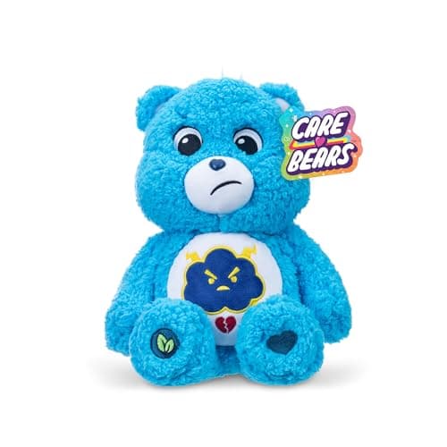 Image of Basic Fun Care Bears 35cm Medium Plush – Grumpy Bear Cosy Collection – Super Soft Eco-Friendly Toy with Belly Badge – Huggable Collectible for Kids & Fans