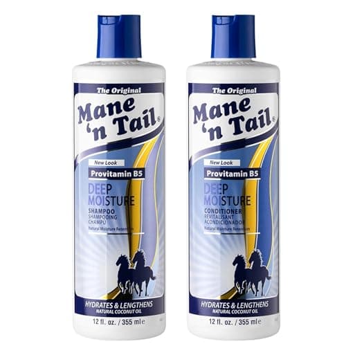 Image of Mane 'n Tail Deep Moisture Retention Treatment Shampoo & Conditioner Twin Pack, Hydrates and Lengthens, Provitamin B5, 355 ml (Pack of 1)
