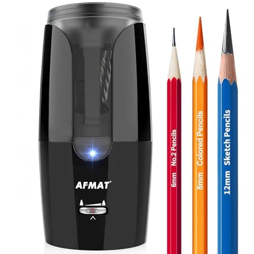 Image of AFMAT PS29 Rechargeable Long Point Pencil Sharpener for Artist, Fast Sharpen & Auto Stop, 8-17mm Long Point, Electric Artist Pencil Sharpener for φ6-12mm Charcoal/Drawing/Sketching/Colored Pencils