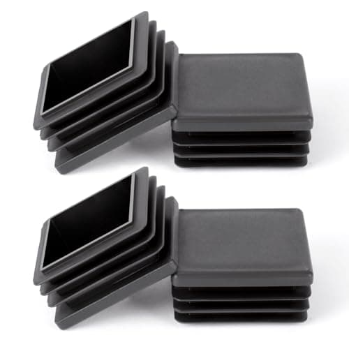 Image of OSDUE Square Plastic End Caps, 4PCS 40 * 40mm Black Plastic Plug, Non-Slip Furniture Feet Pads, Table Foot Cover Caps Floor Protectors for Bed Chair Sofa Table Shelf（1.57” x 1.57”）