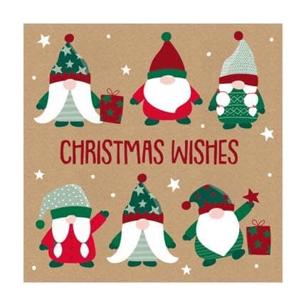 Image of Eurowrap Assorted Christmas Cards Xmas Gnomes Gonks, 2 Cute Designs Merry Christmas and Christmas Wishes - Pack of 12