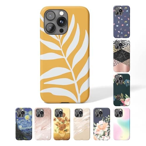 Image of Tirita Personalised Phone Case for iPhone 7 & 8 – Hard Case or Cover With Custom Name or Initials – Cute Personalised Gift for Women or Girls [09. Matisse Floral Yellow Leaf]