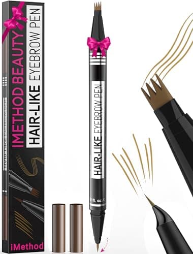 Image of iMethod Eyebrow Pencils for Women - Eyebrow Pencil Magical 2-in-1 Dual-Ended Brow Pencil with 4-Fork-Tip & Ultra Precise Brush-Tip Create Natural Hair-Like Brows, Last All-Day, Natural Brown