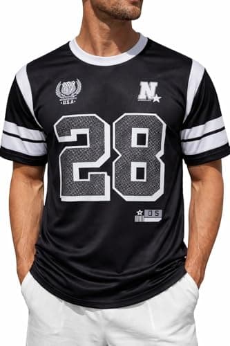 Image of Men's Jersey T-Shirt, Relaxed Fit, Crew Neck, Soft & Breathable Print Casual Tee for Men.[Size L]