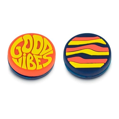 Image of GET A GRIP Tennis Dampeners – Vibration Dampener for Tennis Rackets – Shock Absorbing, Reduce String Vibration & Improve Feel – Fun, Retro Designs – Tennis Accessories Gift (Good Vibes Only)