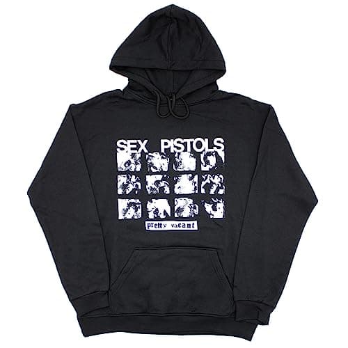 Image of The Sex Pistols Hoodie Pretty Vacant Band Logo Official Mens Black Pullover L