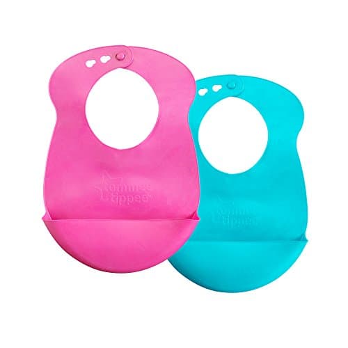 Image of Tommee Tippee Easi-Roll Bib, Pink and Purple/Pink and blue, 2 Count, Colors may vary