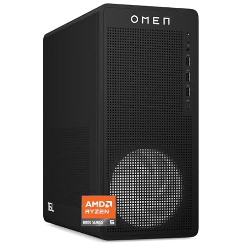 Image of HP OMEN 16L Gaming Desktop | AMD Ryzen 5 8400F Processor | 16GB DDR5-SDRAM | 512GB SSD | NVIDIA GeForce RTX 3050 | Tower PC | Windows 11 Home | TG03-0003sa