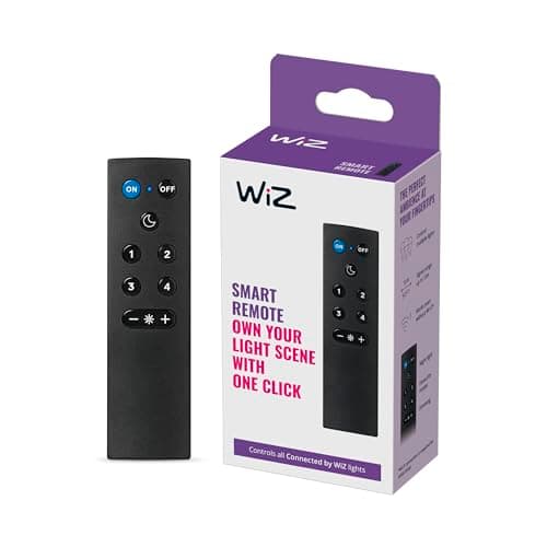 Image of WiZ WiZmote - The Wireless Remote for Smart Connected WiFi Lighting. Easy Control for Home Indoor Lighting, Livingroom, Bedroom, Kitchen. Black