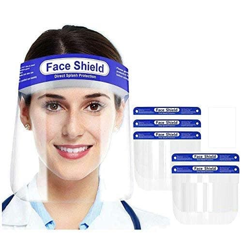 Image of YNR Components Safety Face Shield Full Protection Wide Visor Resistant Spitting Anti-Fog Lens Lightweight Adjustable Transparent Face Shield Unisex (1PCS)