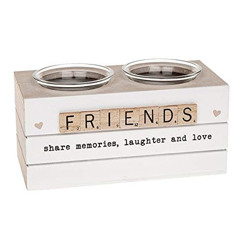 Image of Joe Davies Scrabble Double Tealight Holder 'Friends'