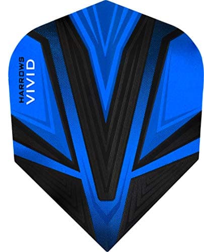 Image of Harrows Vivid Dart Flights - 100 Micron - Standard Shape - Blue - 1 Set (3 Flights)