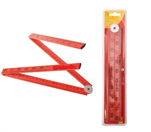 Image of Mr. Gadget Solutions®1M Plastic Folding Rule Measuring Tool Metric Imperial Marking Hand Ruler P5185