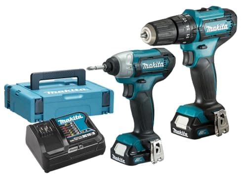 Image of Makita CLX228AJ 12V Max Li-ion CXT 2 Piece Kit comprising HP333DZ, TD110DZ Complete with 2 x 2.0 Ah Li-ion Batteries and Charger Supplied in a Makpac Case