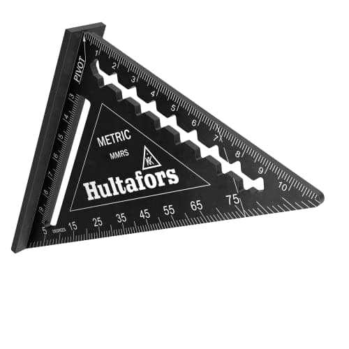 Image of 5-in-1 try square 110 mm I Hultafors I Carpenter's square CNC milled from aluminium I Carpenter's square for marking, measuring and drawing I Incl. conversion table I 257011