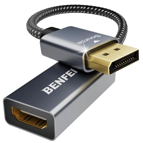 Image of BENFEI DisplayPort to HDMI Adapter, DisplayPort Input to HDMI Output Adapter Gold-Plated Compatible for Lenovo Dell HP and other Brand[Aluminium Shell]