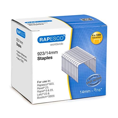 Image of Rapesco S92314Z3 Type 923/14 mm Galvanised Heavy Duty Staples, 4000 Staples