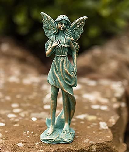 Image of Garden Mile Standing Fairy Figurine Waterproof Weather Resistant Garden Ornaments Outdoor Unusual Fairy Decorations Indoor Outdoor Statues Perfect Garden Gifts For Women Men Patio House Ornament